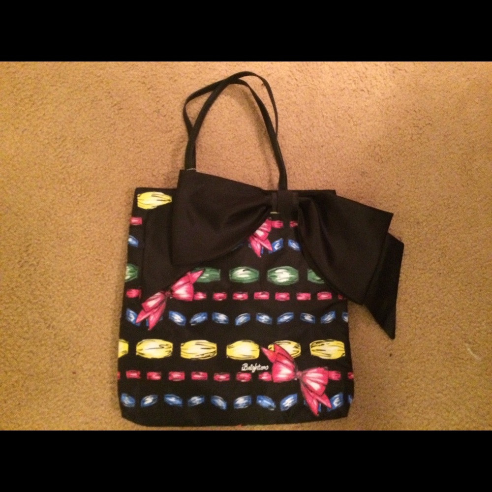 Brighton Bow Tote Take A Beau Black Ribbon